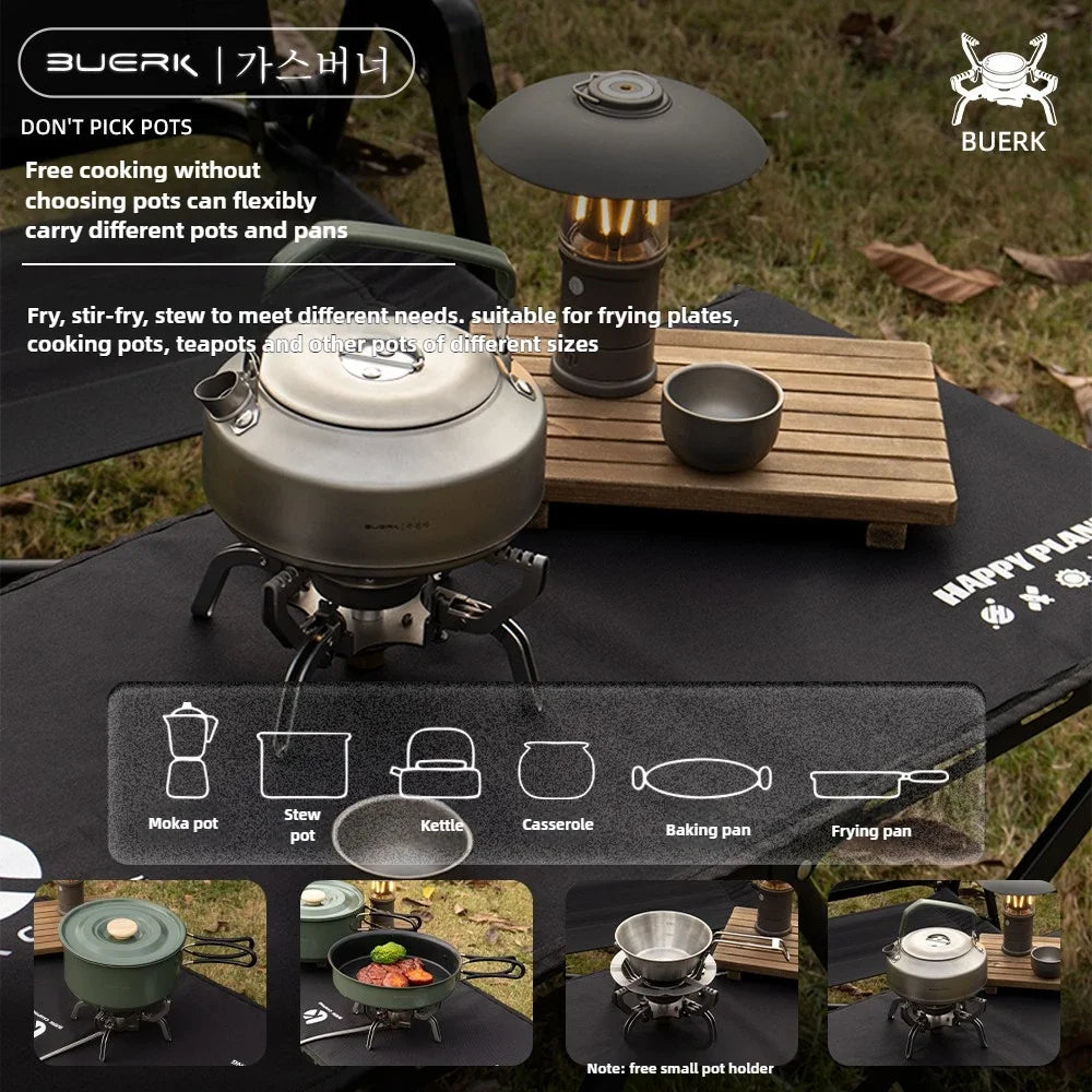 BUERK Outdoor Infrared burner Outdoor mini Stove Camping Cooking Ultralight Folding Mini Burner Camp Cooking Supplies