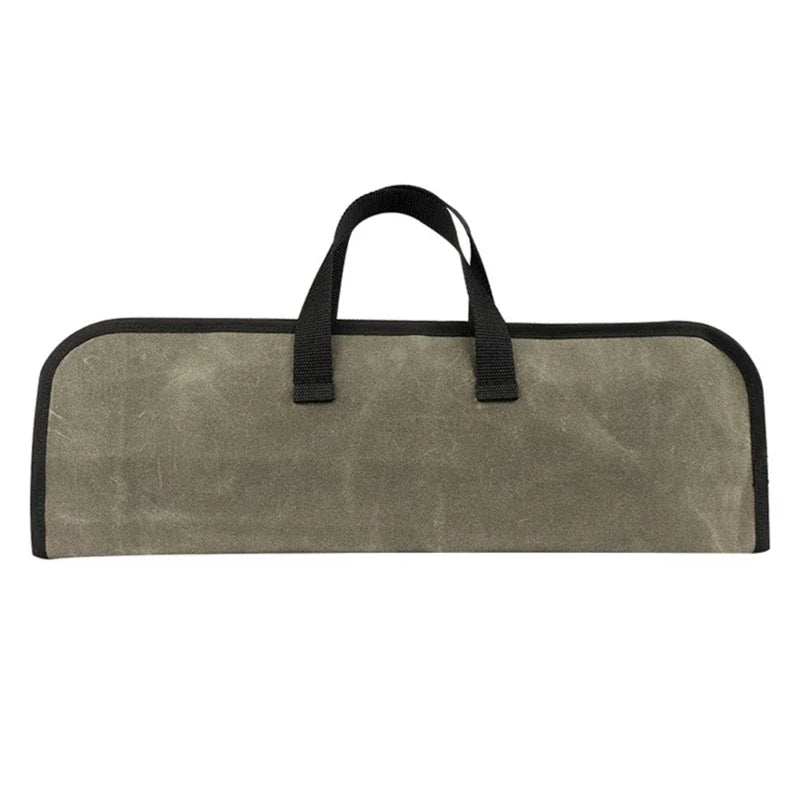 Chef Knife Bag Kitchen Roll Heavy Duty Waxed Canvas Chef Knife Bag Kitchen Roll Bag Portable Durable Storage Camping