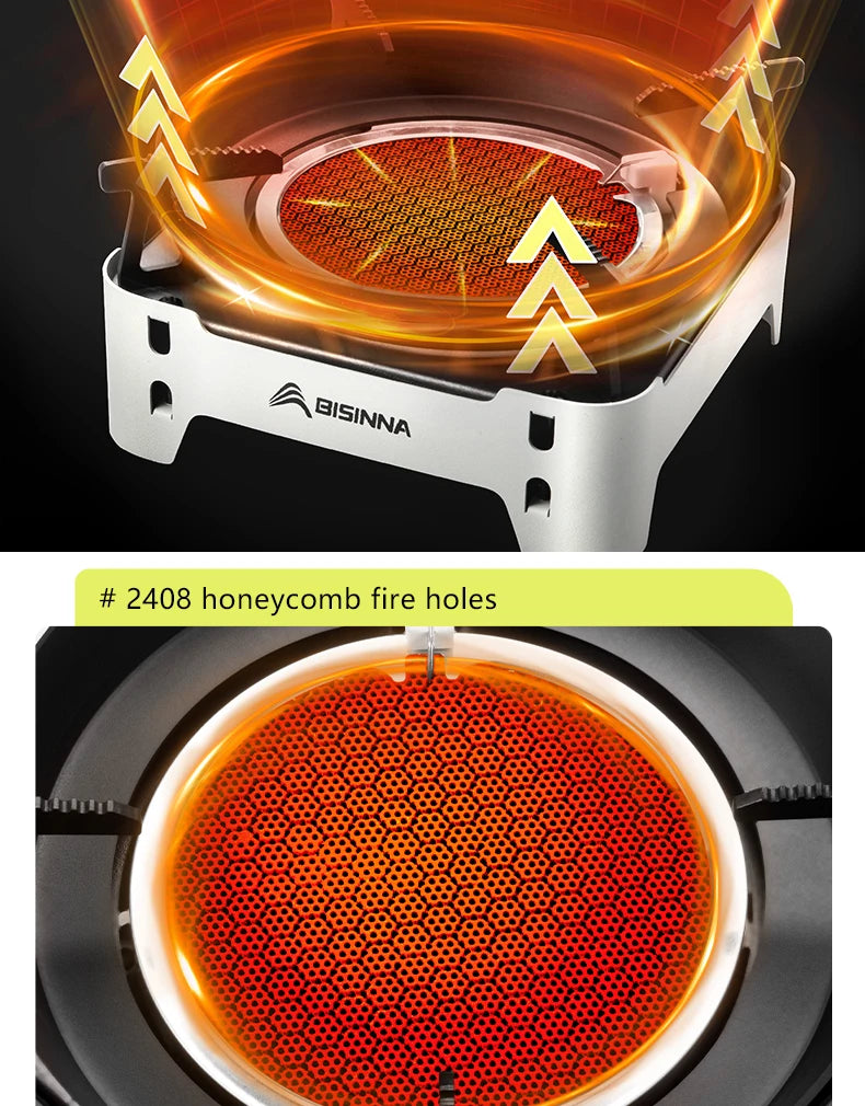 BISINNA Camping Gas Stove 3600W High-power Infrared Card Stove Portable Lightweight Split Type Gas Burner Outdoor Picnic Hiking