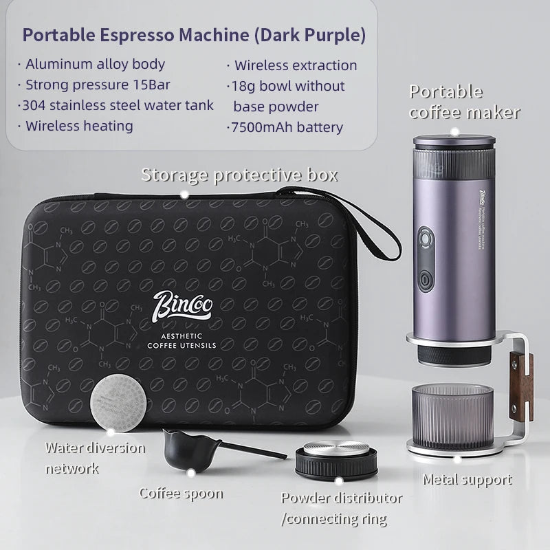 Bincoo Camping Portable Coffee Machine，Electric Wireless Heating Concentrate Extraction Espresso Machine，Design RedDot Award Hot