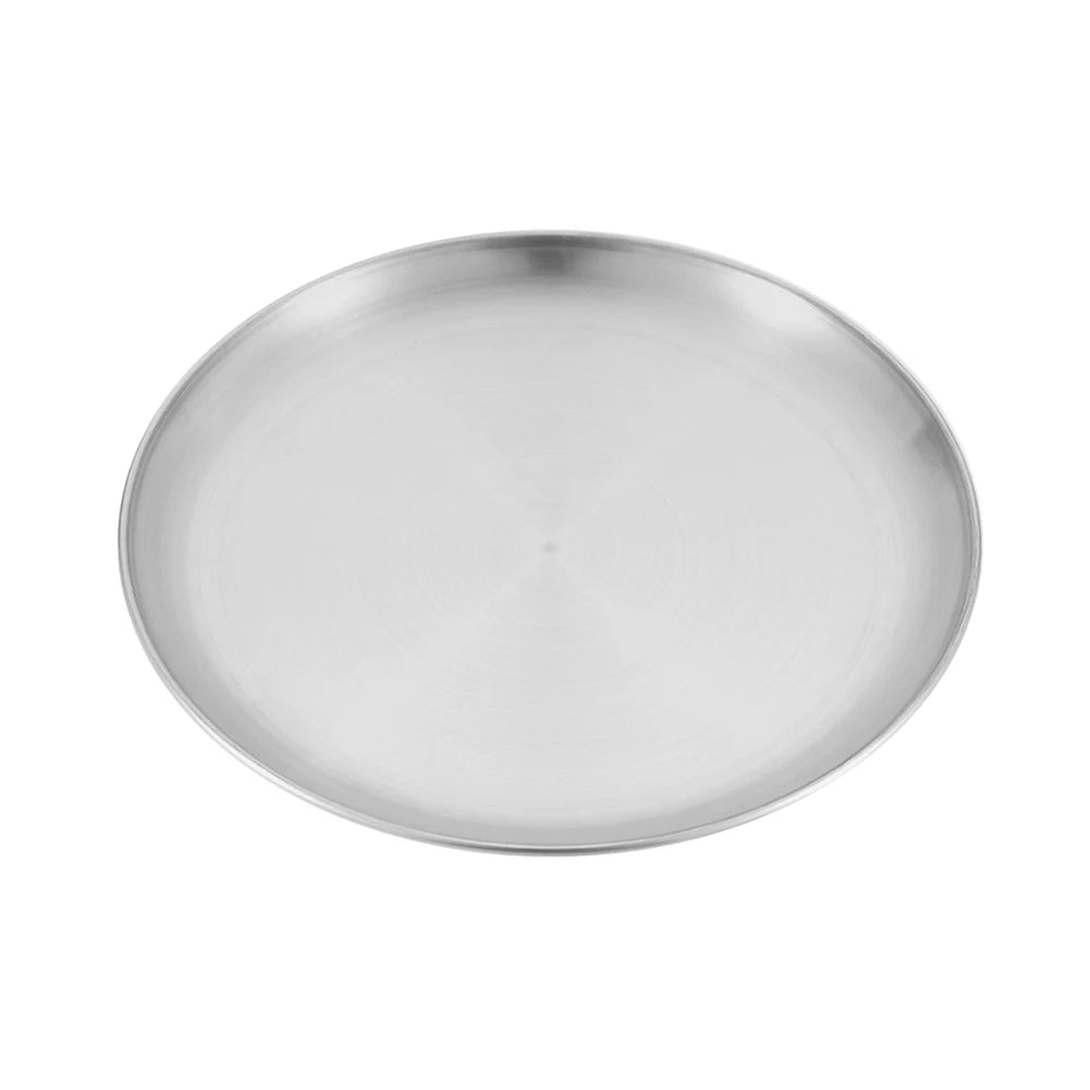 Stainless Steel Plates Camping Plates Reusable Dinner Plates Feeding Serving Tableware for Outdoor Camping Hiking Picnic BBQ