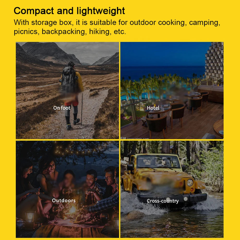 6800W High Power Outdoor Stove 3-Core Gases Burner Windproof Camping Stove with Adjustable Valve for Hiking Picnic Cooking