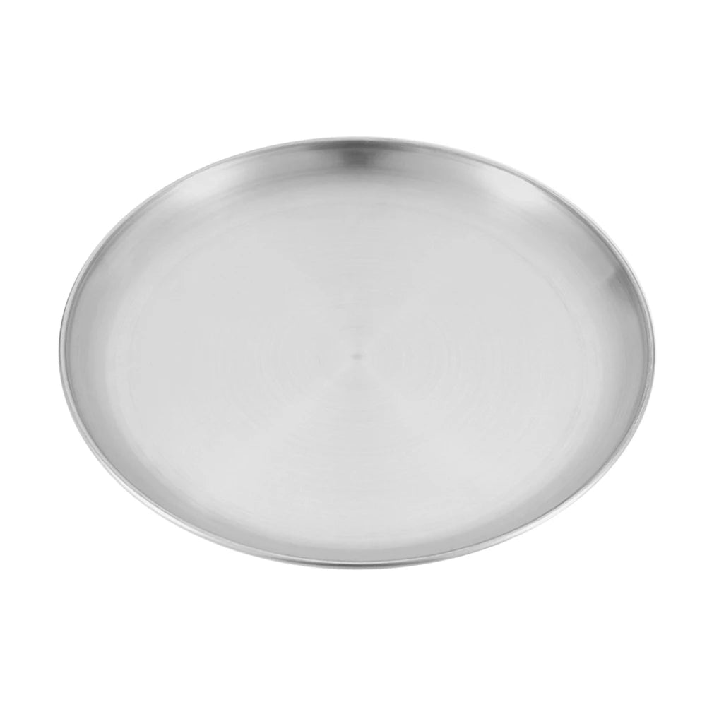 Stainless Steel Plates Camping Plates Reusable Dinner Plates Feeding Serving Tableware for Outdoor Camping Hiking Picnic BBQ
