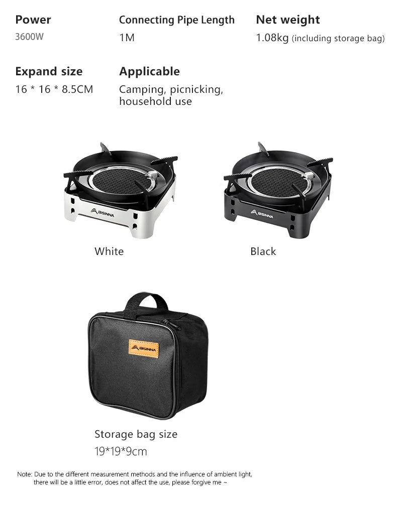 BISINNA Camping Gas Stove 3600W High-power Infrared Card Stove Portable Lightweight Split Type Gas Burner Outdoor Picnic Hiking