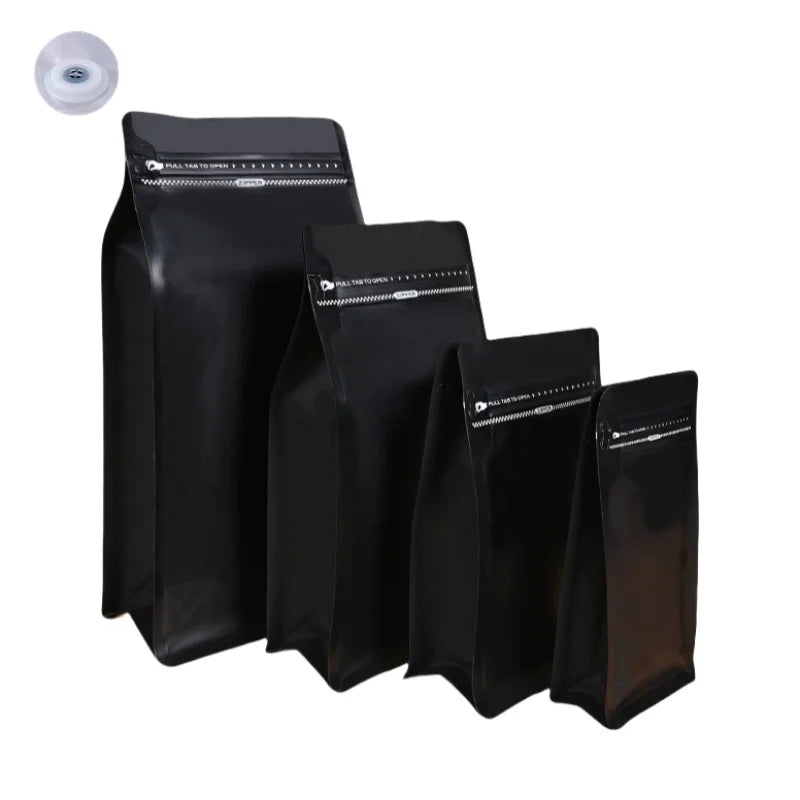 StoBag 50pcs Coffee Beans Bag Packaging with/No Valve Aluminum Foil Sealed for Powder Nuts Storage Reusable Pouches