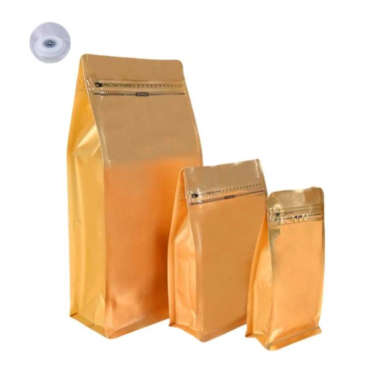 StoBag 50pcs Coffee Beans Bag Packaging with/No Valve Aluminum Foil Sealed for Powder Nuts Storage Reusable Pouches