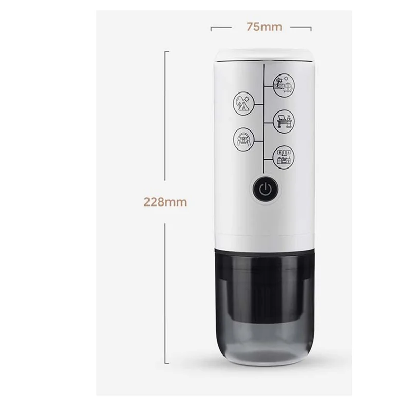 AFOURT-Travel Portable Espresso Coffee Machine For Car &Home Camping Coffee Maker 3In1 Capsule Powder For Nespresso/Dolce Gusto