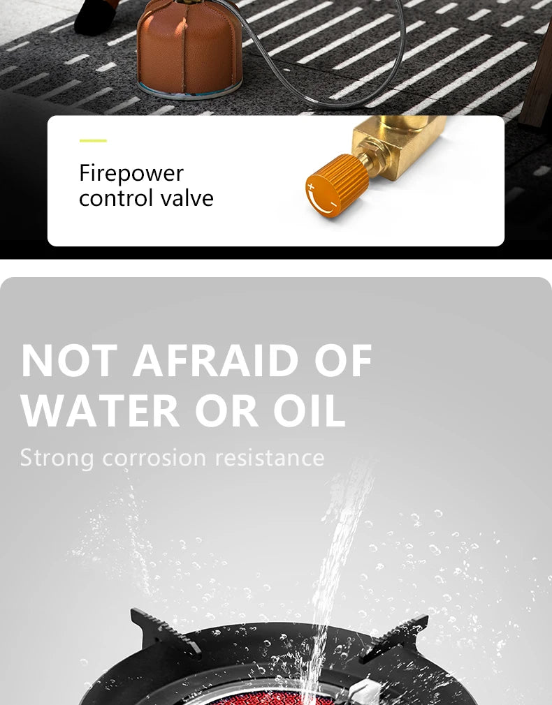 BISINNA Camping Gas Stove 3600W High-power Infrared Card Stove Portable Lightweight Split Type Gas Burner Outdoor Picnic Hiking