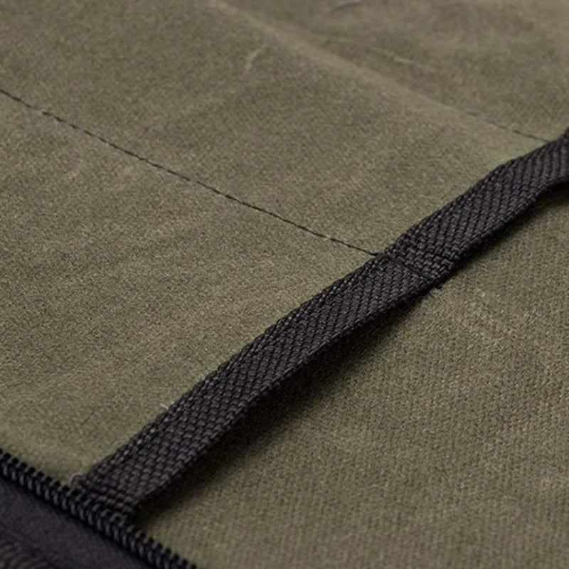 Chef Knife Bag Kitchen Roll Heavy Duty Waxed Canvas Chef Knife Bag Kitchen Roll Bag Portable Durable Storage Camping