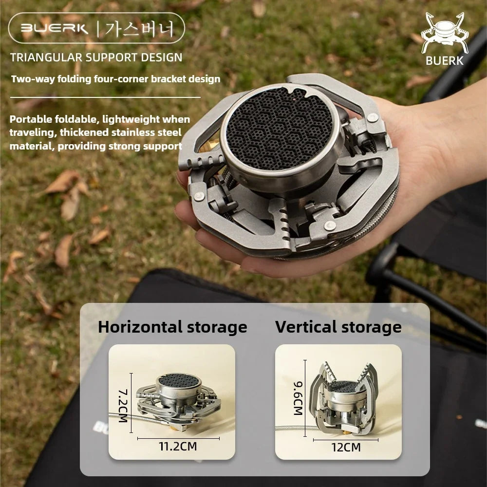 BUERK Outdoor Infrared burner Outdoor mini Stove Camping Cooking Ultralight Folding Mini Burner Camp Cooking Supplies