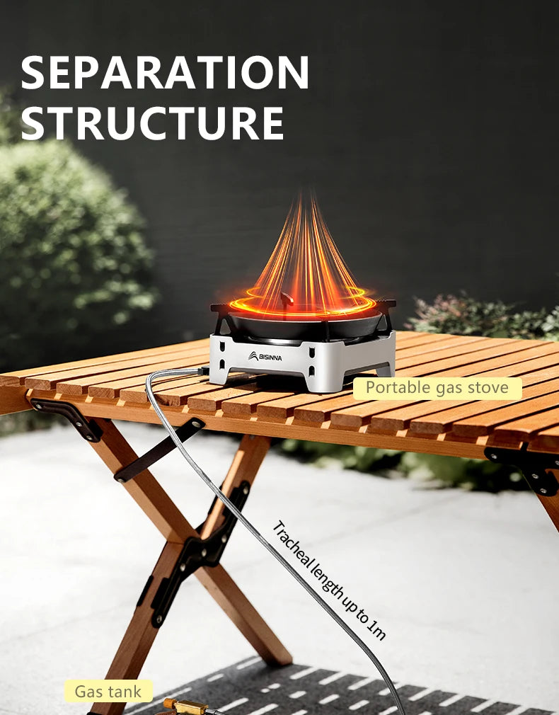 BISINNA Camping Gas Stove 3600W High-power Infrared Card Stove Portable Lightweight Split Type Gas Burner Outdoor Picnic Hiking