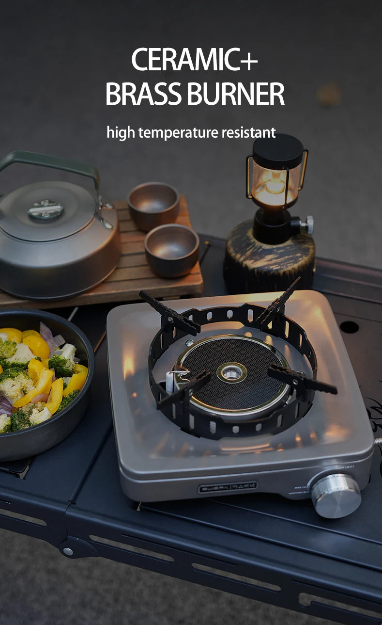 BUERK Camping Gas Stove 8000W High-power Infrared Card Stove Portable Lightweight Split Type Gas Burner Outdoor Picnic Hiking