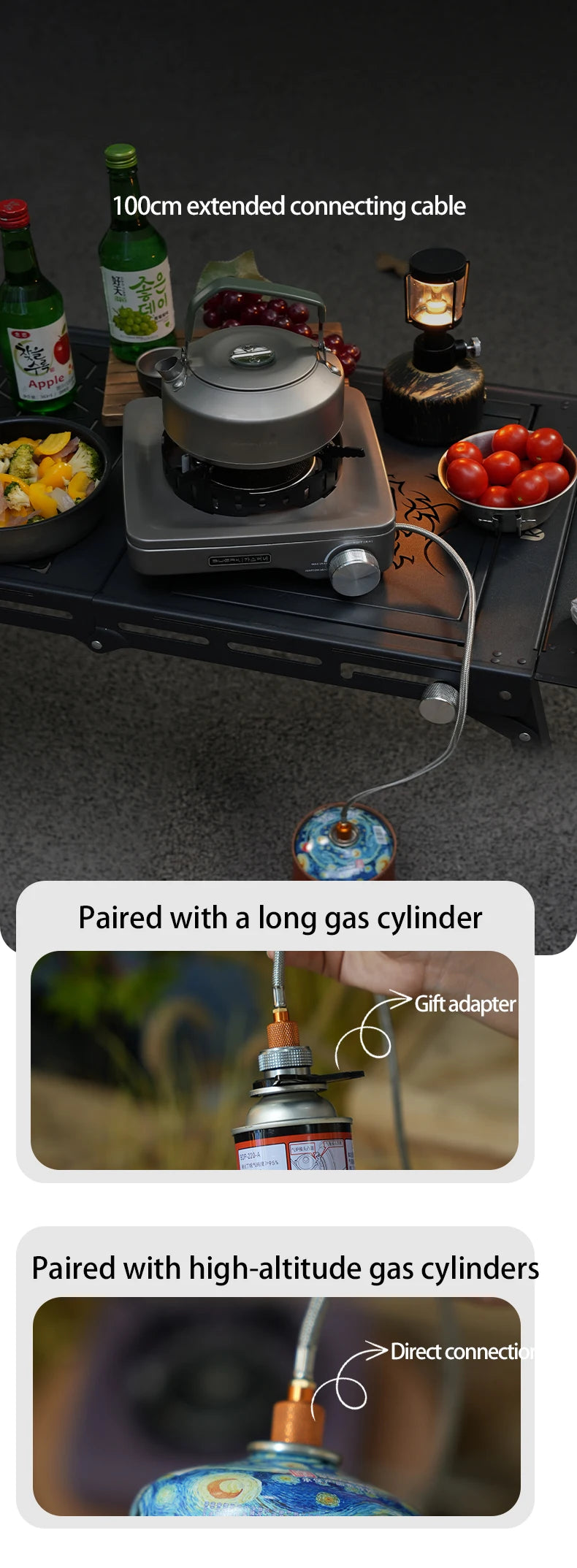 BUERK Camping Gas Stove 8000W High-power Infrared Card Stove Portable Lightweight Split Type Gas Burner Outdoor Picnic Hiking