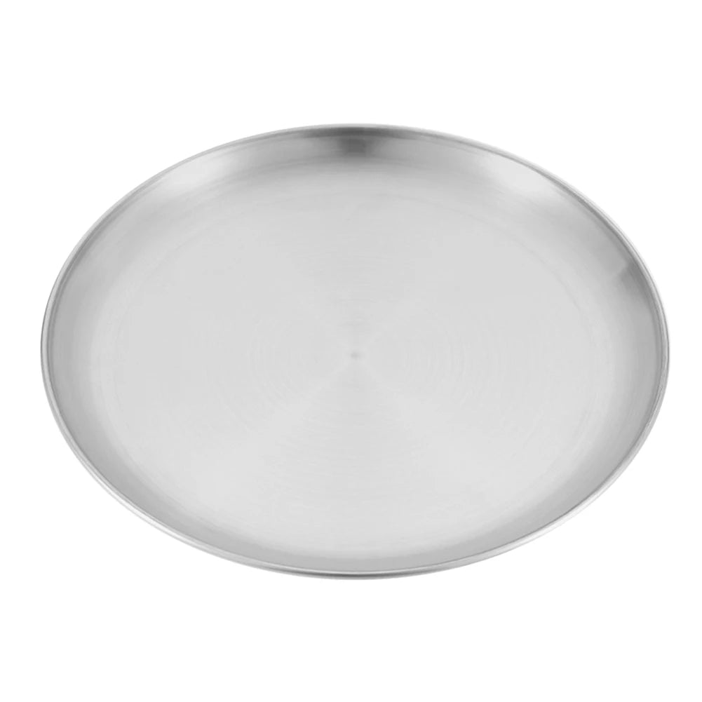 Stainless Steel Plates Camping Plates Reusable Dinner Plates Feeding Serving Tableware for Outdoor Camping Hiking Picnic BBQ